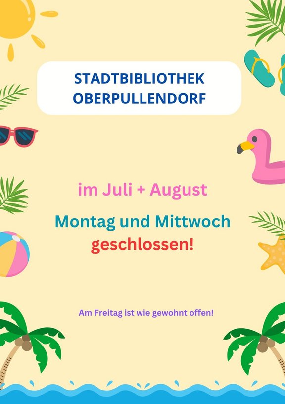 gelbes Plakat mit Sommermotiven und Details
