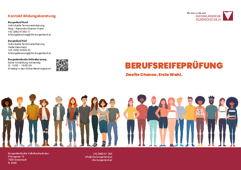 Flyer mit Information, Abbildung Personen bunt Flyer mit Information, Abbildung Personen bunt