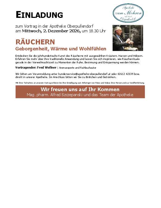 Plakat mit Termin und Details