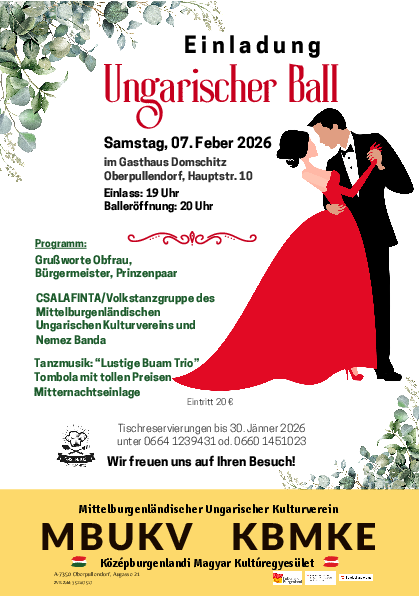 [Translate to Ungarisch:] Plakat mit Termin und Details und tanzendem Paar