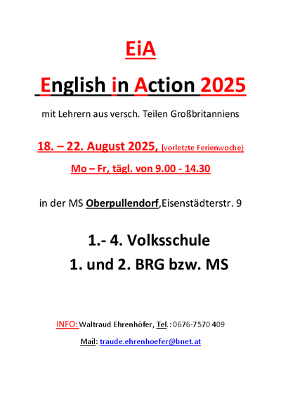 Plakat mit Termin und Details