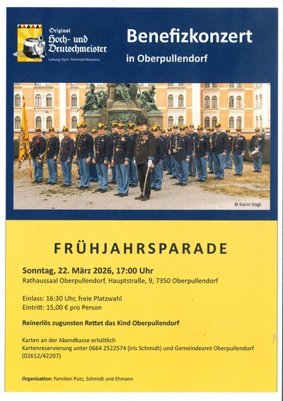 Plakat mit Termin und Details, Foto des Orchesters Plakat mit Termin und Details, Foto des Orchesters