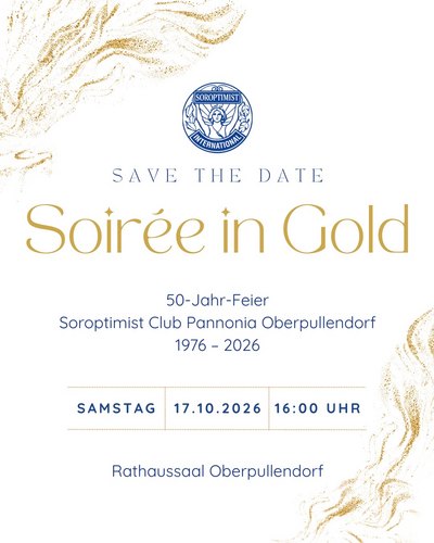 Plakat mit Termin, Details und Logo blau