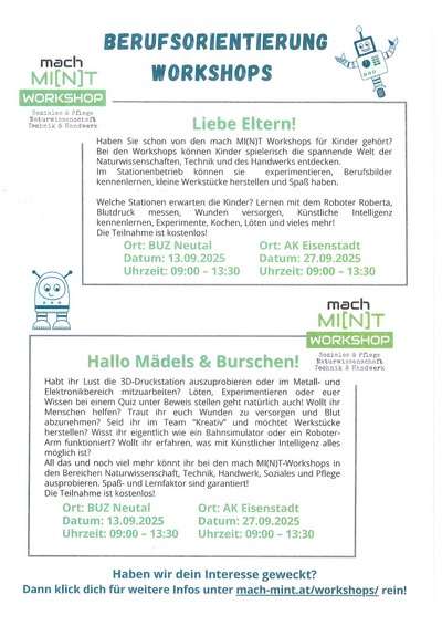 Plakat mit Termin und Details