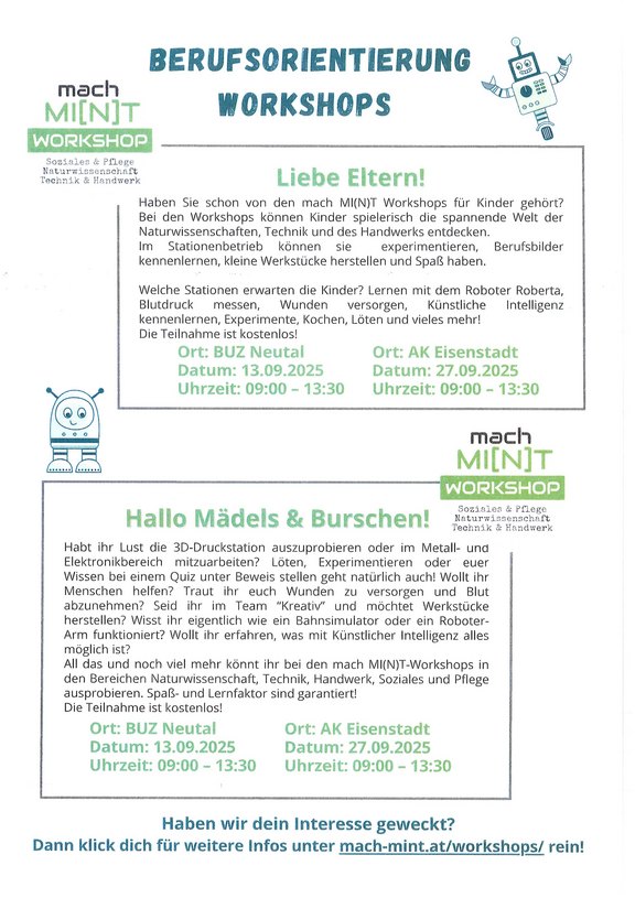 Plakat mit Termin und Details