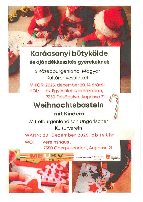 Plakat mit Termin und Details, weihnachtliche Motive