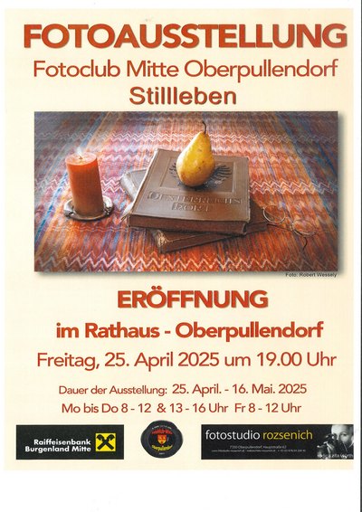 Plakat mit Termin und Öffnungszeiten