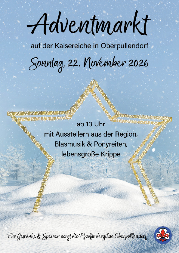 hellblaues Plakat mit Termin und Details
