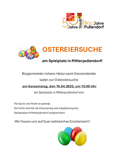 Plakat mit Termin und Illustration Eier