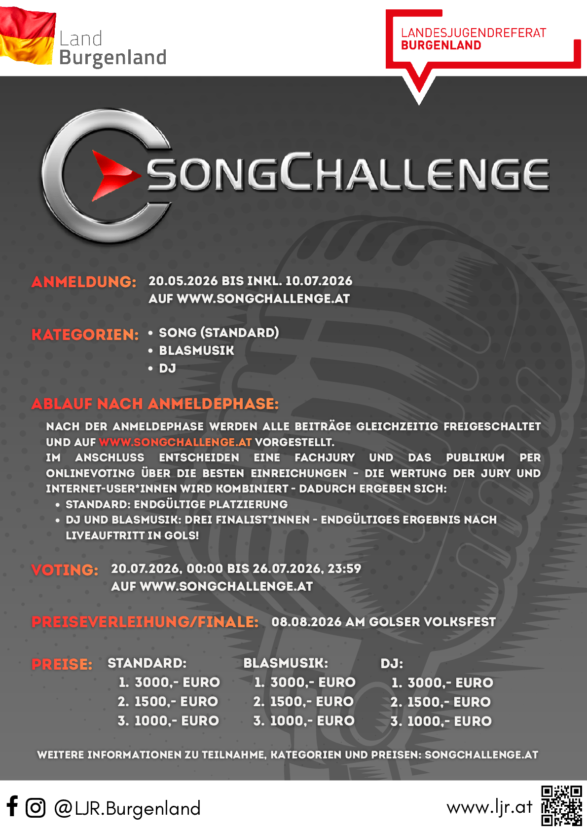 schwarzes Plakat mit Termin und Details