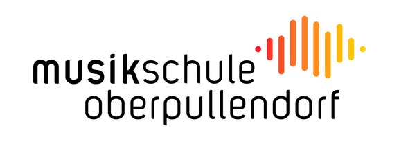 Schriftzug mit rot-orange-gelben Stäben