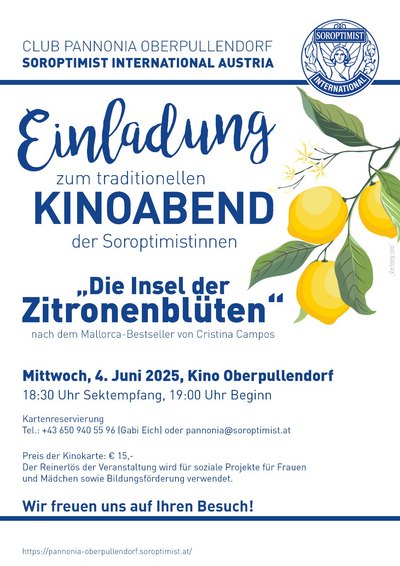 Plakat mit Termin und Details Illustration Zitrone