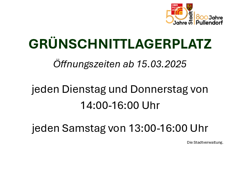 Plakat mit Öffnungszeiten