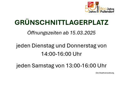 Plakat mit Öffnungszeiten