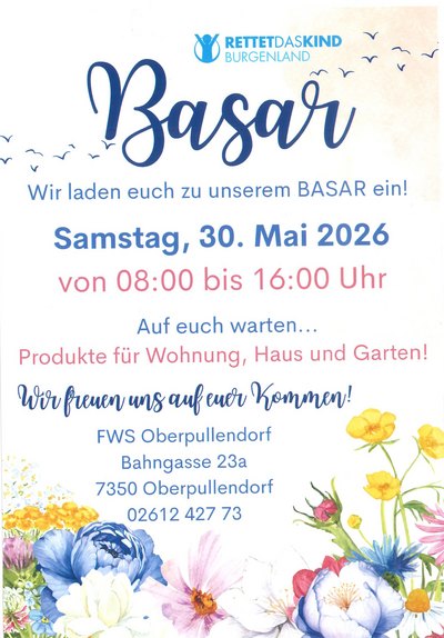 Plakat mit Termin und Details, Abbildung Blumen