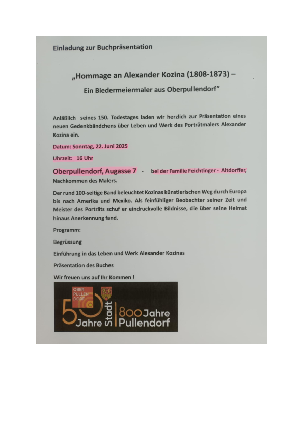 Plakat mit Termin, Details und Bild vom Maler
