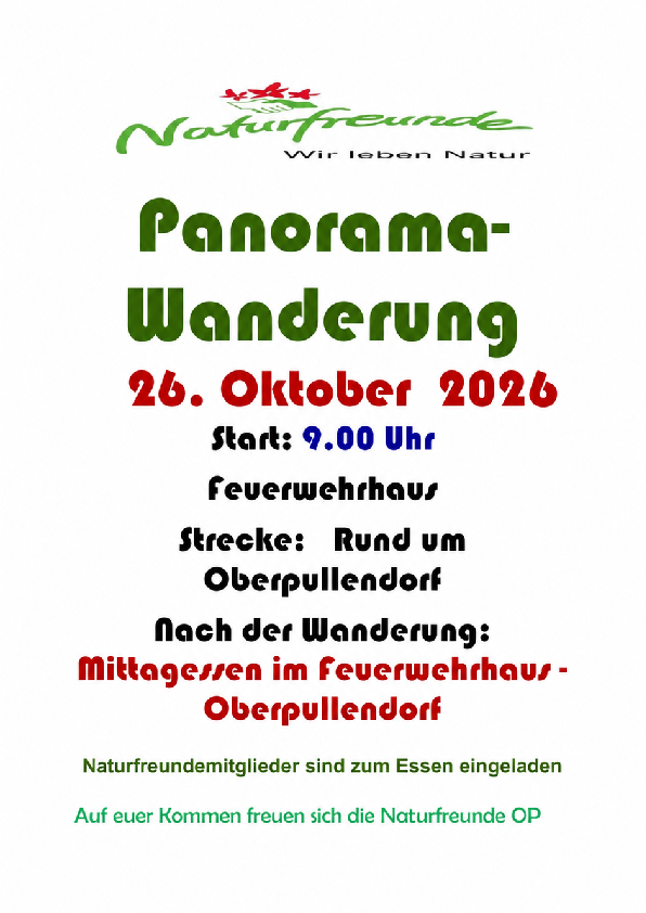 Plakat mit Termin und Details Logo Naturfreunde