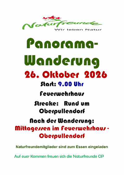 Plakat mit Termin und Details Logo Naturfreunde