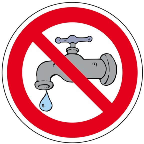 Verbotsschild mit rotem Rand und Wasserhahn durchgestriche Verbotsschild mit rotem Rand und Wasserhahn durchgestrichen