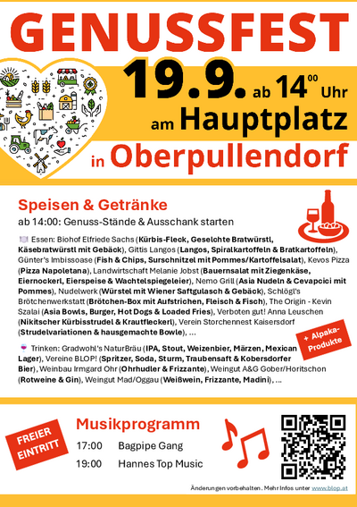 Plakat mit Übersicht über Veranstaltungspunkte und Termin