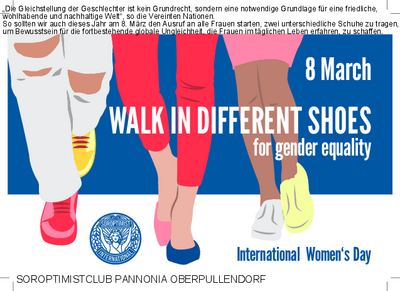 Plakat mit Termin und Füßen mit unterschiedlichen Schuhen