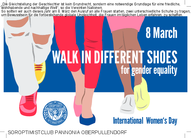 Plakat mit Termin und Füßen mit unterschiedlichen Schuhen