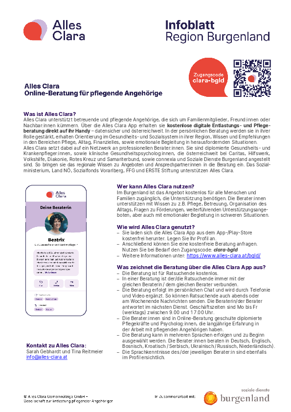 Infoblatt mit Details