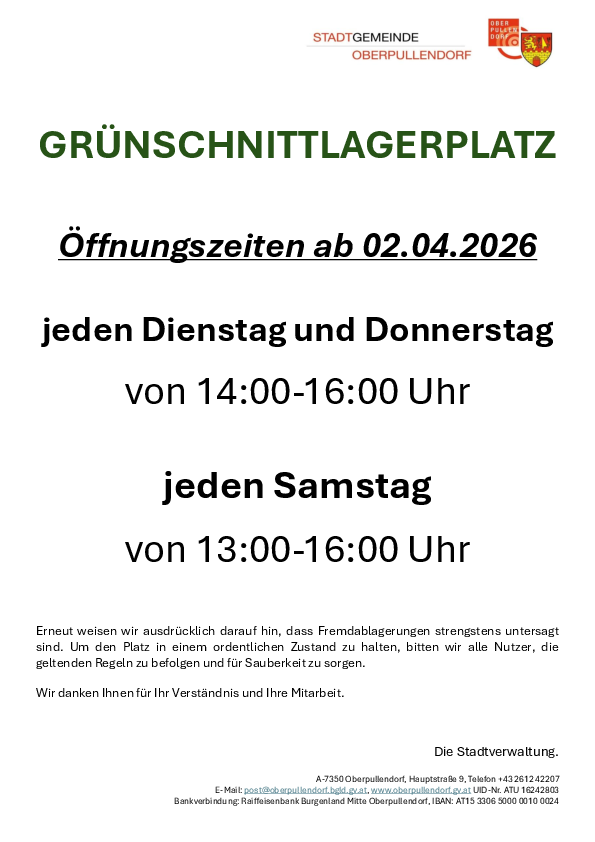 Plakat mit Daten