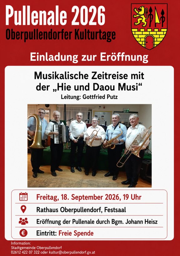 Plakat mit Termin und Details mit rotem Rahmen