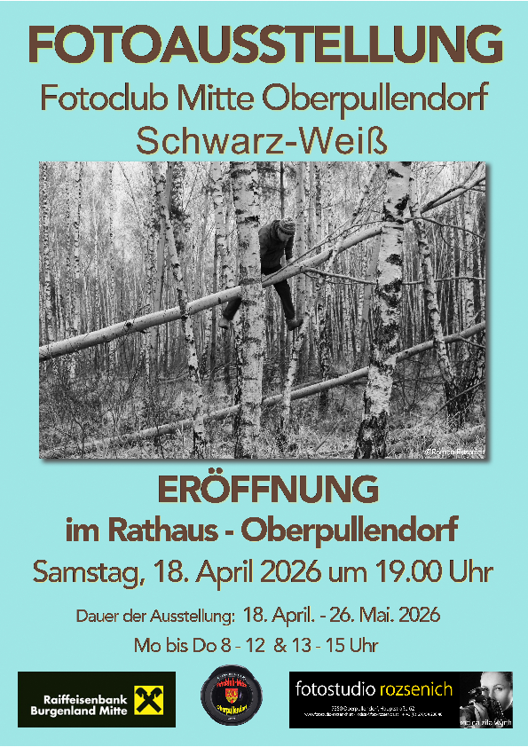 Plakat mit Termin und Details und Abbildung s/w