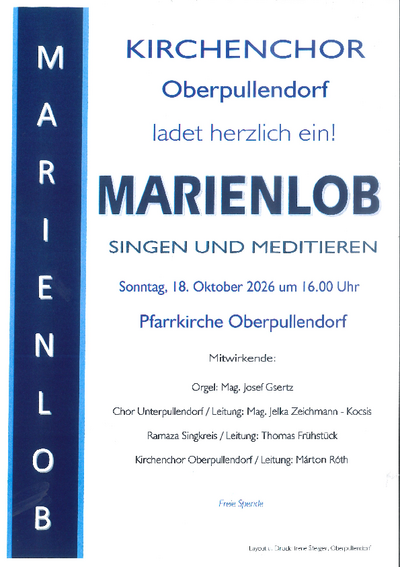 Plakat mit Termin und Details und blauem Rand Plakat mit Termin und Details und blauem Rand