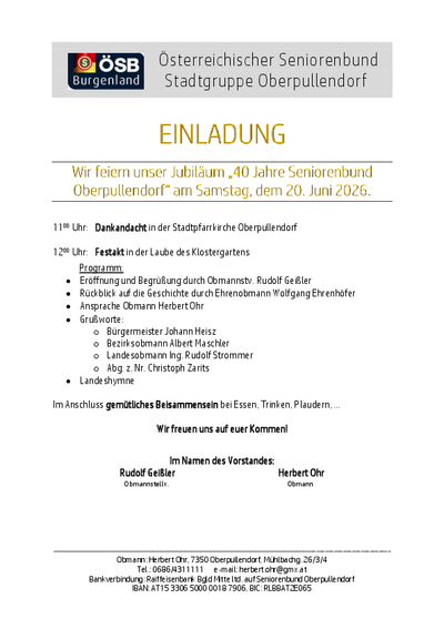 Plakat mit Termin und Programm