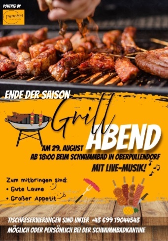 [Translate to Ungarisch:] Plakat mit Termin und Details und Bild von gegrilltem Fleisch